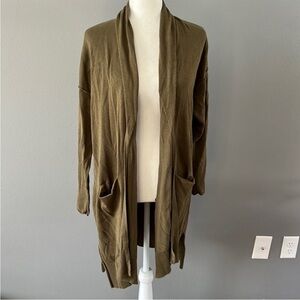 J. Crew Open Front Long Cardigan Sweater Long Sleeve Cotton Blend